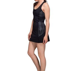 LULULEMON ATHLETICA Ace Dress In Black/Scratch Match Black Multi Size 2